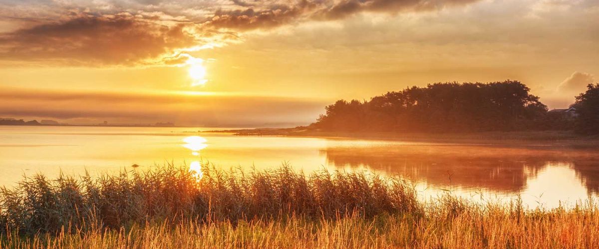 Sunset over the Northern Sea, in Sweden.